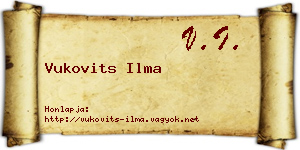 Vukovits Ilma névjegykártya
